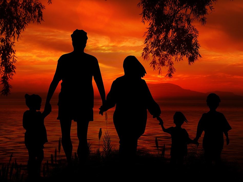 charity work, family in the sunset